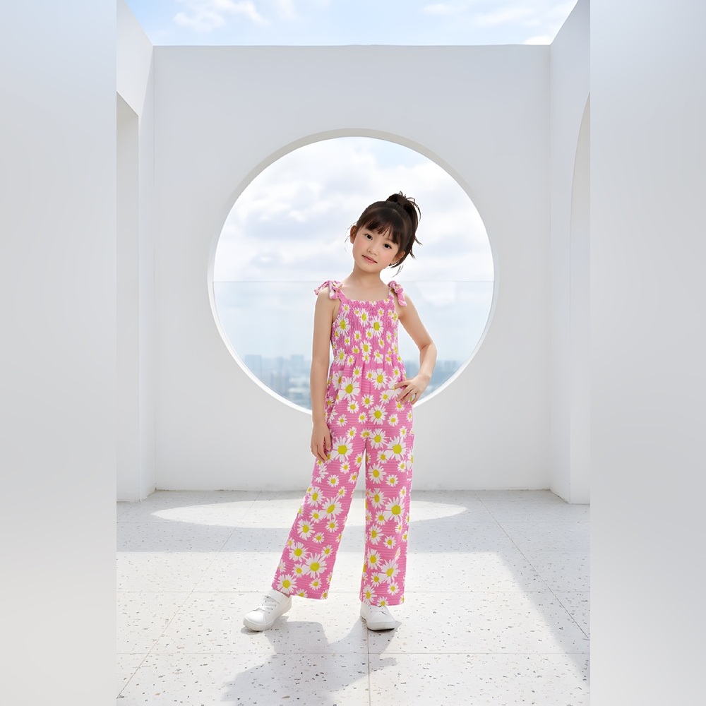 Pink Floral paisley lane Jumpsuit for Kids 12